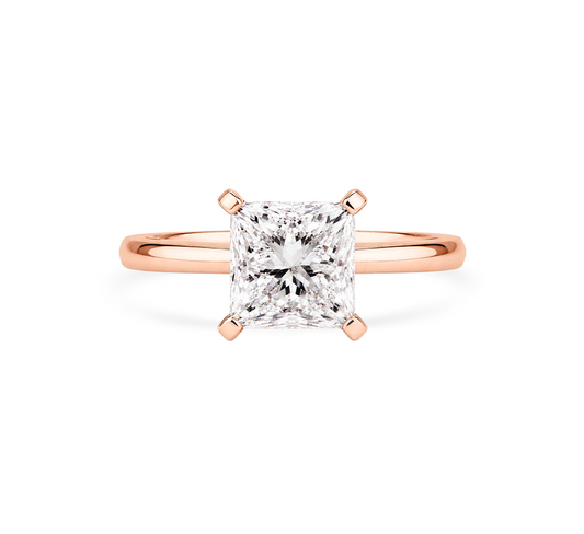 Classic high setting ring PR 1.04 D VVS2 in rose gold
