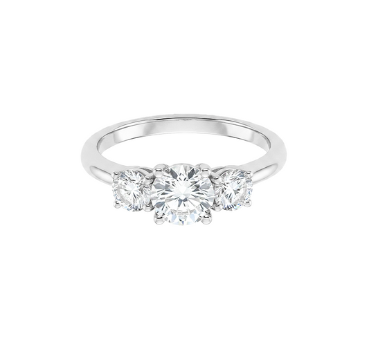 Classic trilogy ring 0.54ct in white gold