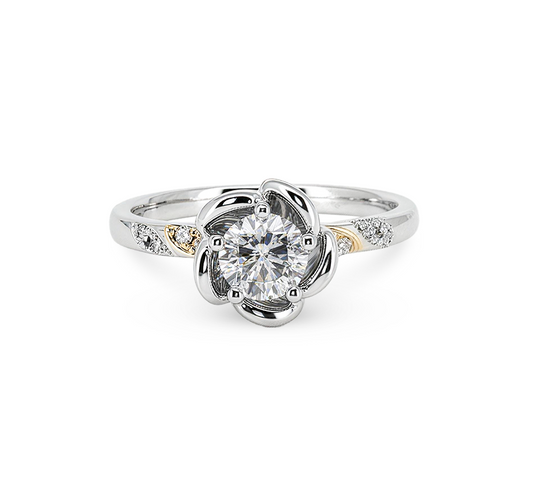 Belle set solitaire rings RD 0.45ct in white gold