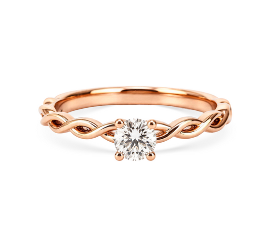 Plain twist ring B RD 0.7ct in rose gold