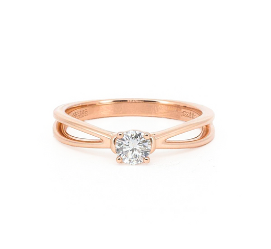 Plain twist ring C RD 0.5ct in rose gold