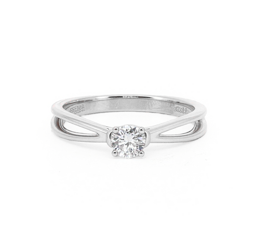 Plain twist ring C RD 0.5ct in white gold