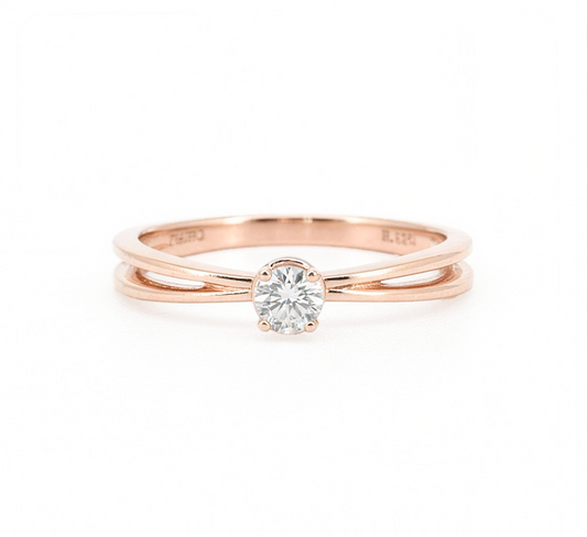 Plain twist ring D RD 0.1ct in rose gold