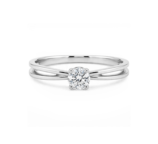 Plain twist ring D RD 0.4ct in white gold