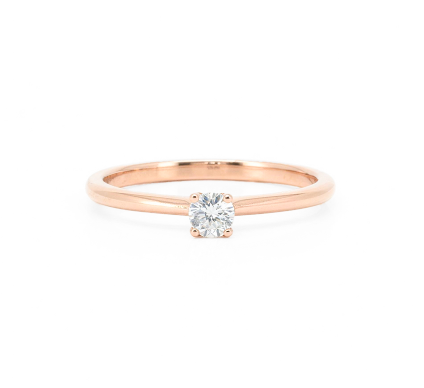 Plain twist ring E RD 0.1ct in rose gold