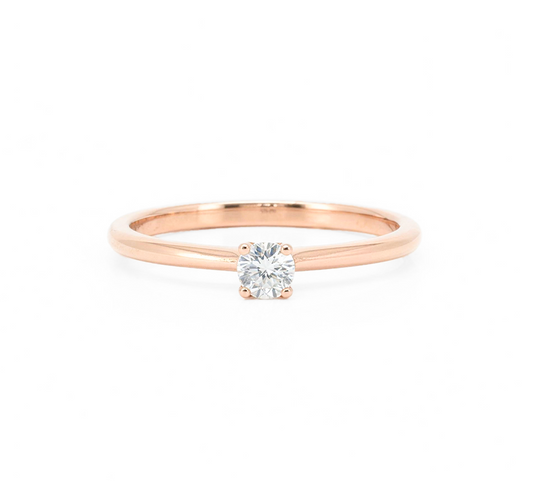 Plain twist ring E RD 0.1ct in rose gold
