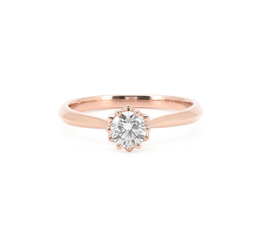 Plain ring A RD 0.3ct in rose gold