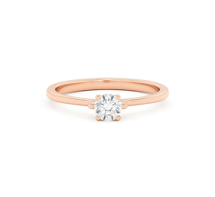 Plain ring B RD 0.2ct in rose gold