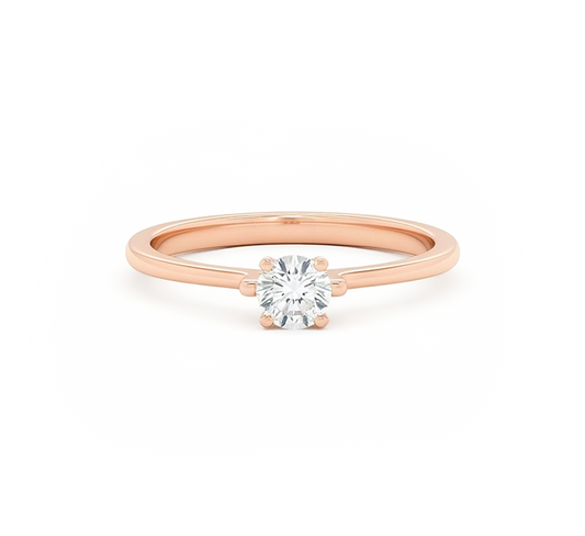 Plain ring B RD 0.2ct in rose gold