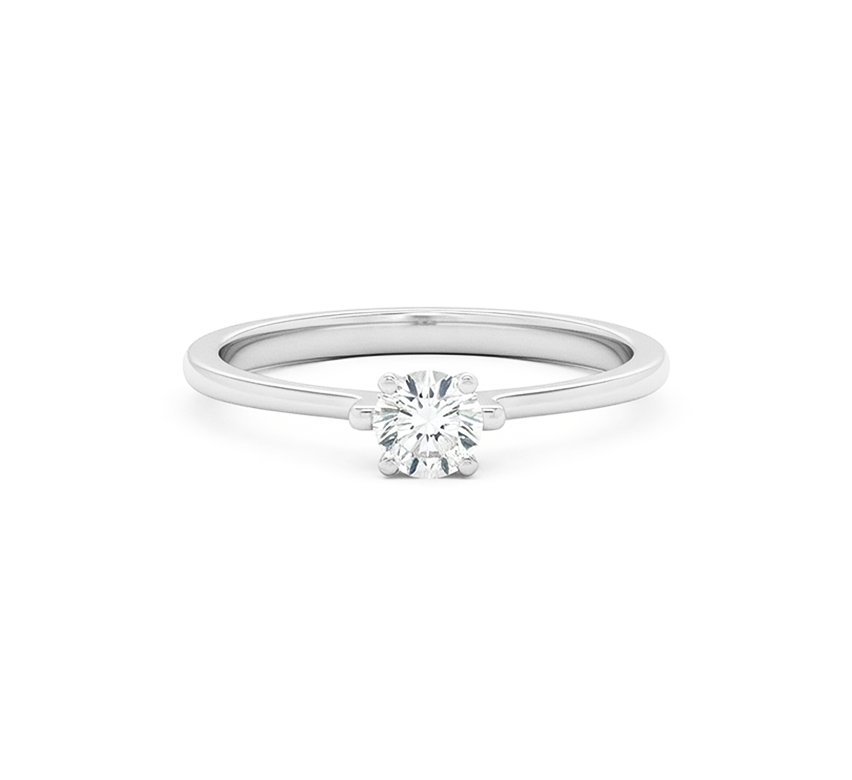 Plain ring B RD 0.2ct in white gold