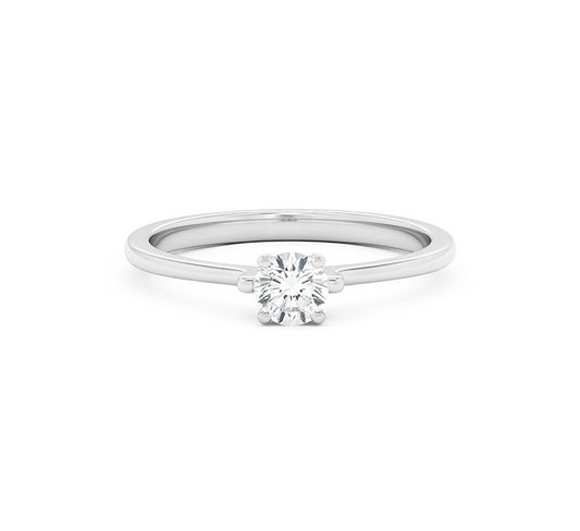Plain ring B RD 0.2ct in white gold