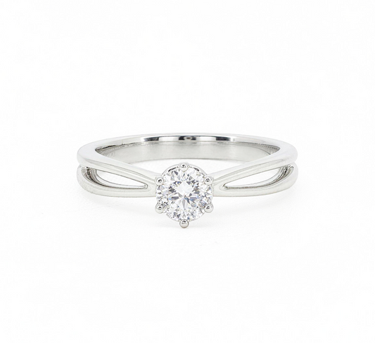 Plain twist ring G RD 0.3ct in white gold