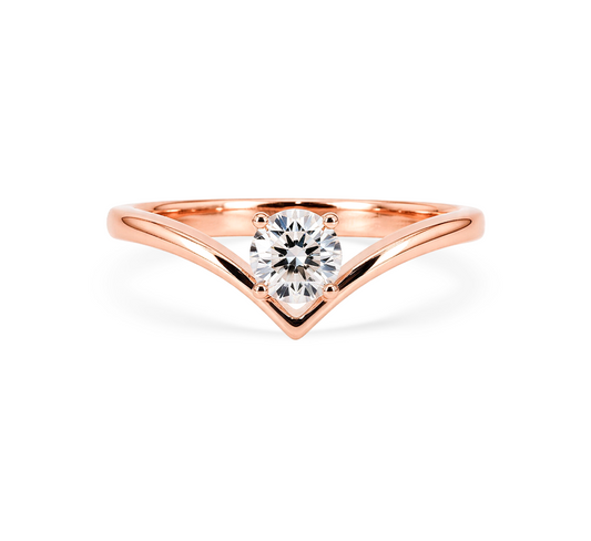 Plain ring C RD 0.5ct in rose gold