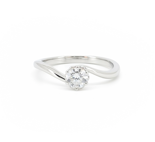 Plain ring D RD 0.3ct in white gold