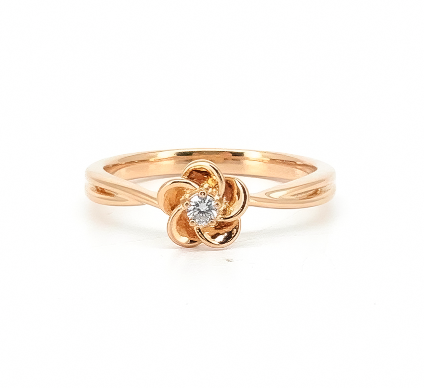 Plain ring E RD 0.03ct in rose gold