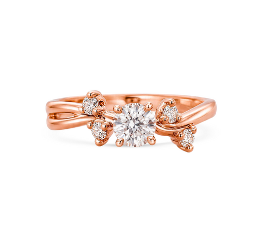 Flower series A RD 0.2ct in rose gold