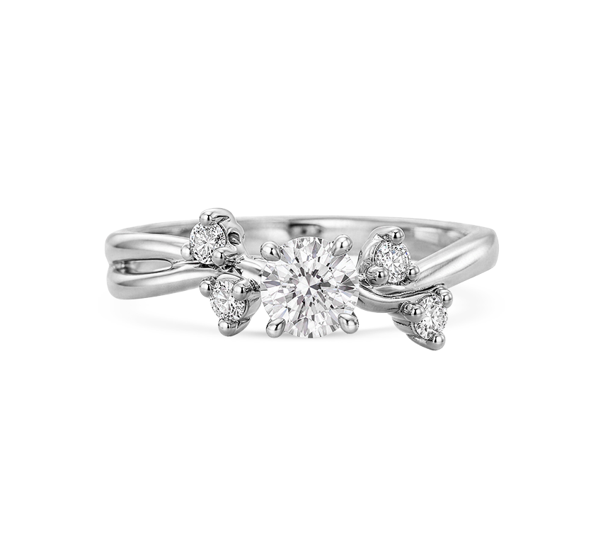 Classic floating pave OV 0.72 D VVS2 IGI in white gold