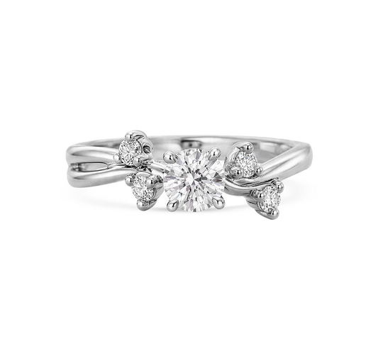 Classic floating pave OV 0.72 D VVS2 IGI in white gold