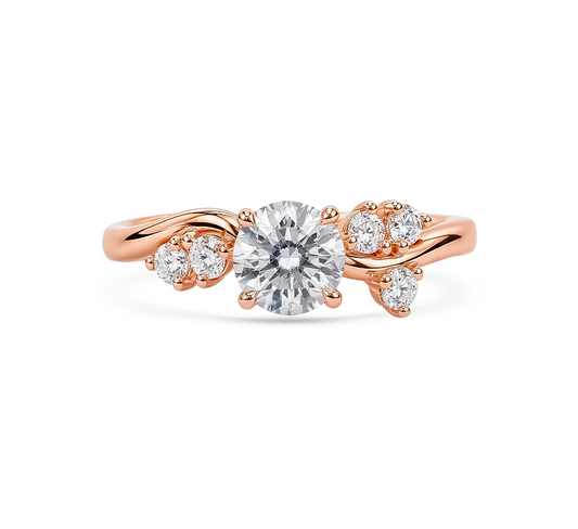 Flower series B RD 0.1ct in rose gold