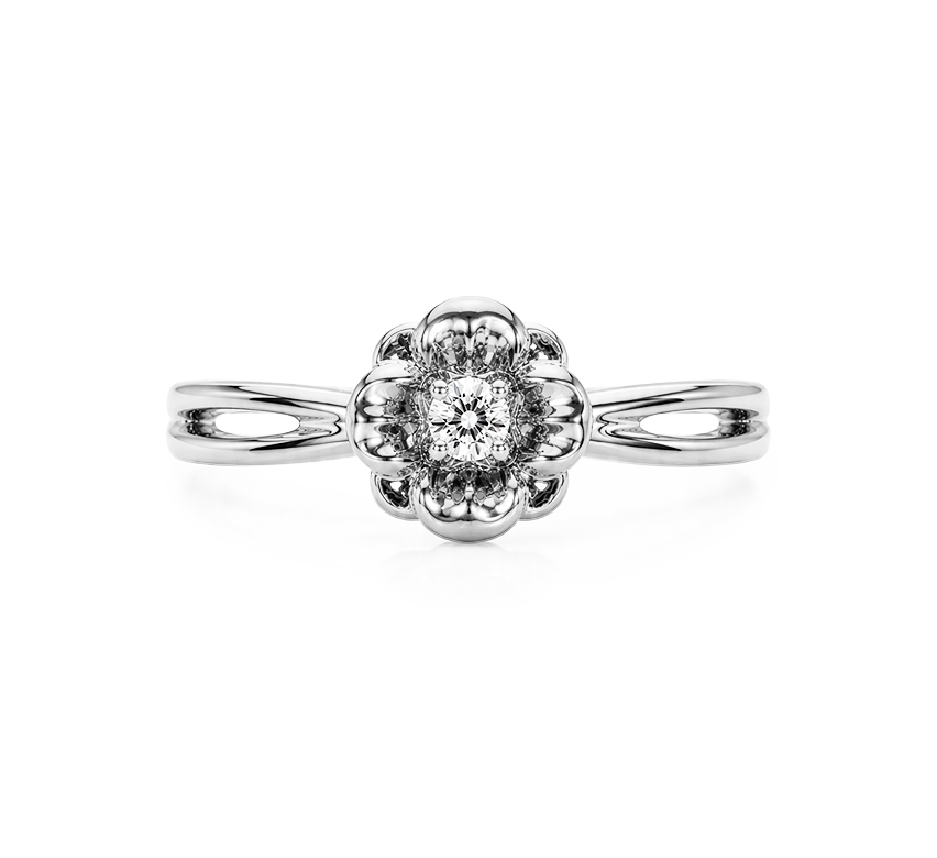 Flower series C RD 0.02ct in white gold