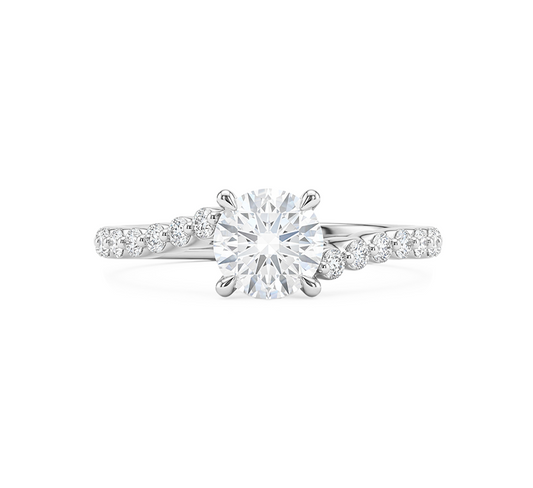 Floating twist ring RD 0.4ct in white gold