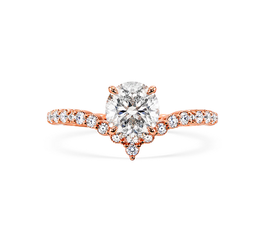 Floating v ring RD 0.5ct in rose gold