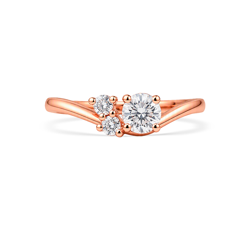 Pattern B ring RD 0.2ct in rose gold