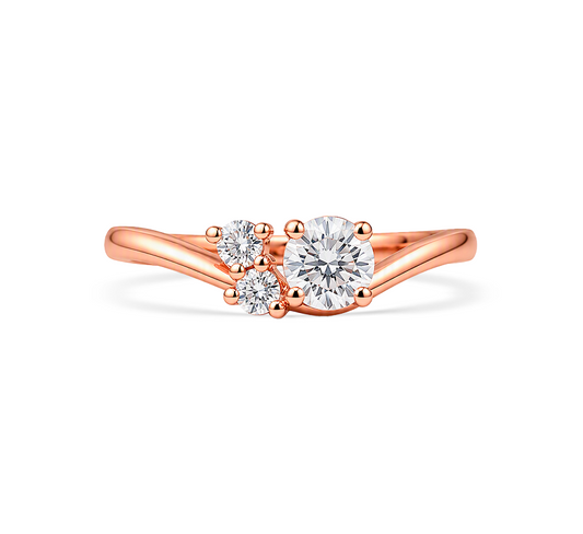 Pattern B ring RD 0.2ct in rose gold