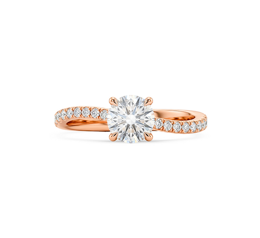 S twist pave ring RD 0.4ct in rose gold