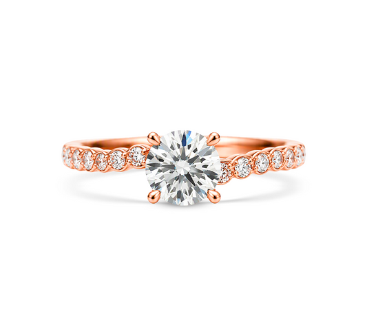 S twist floating pave ring RD 0.5ct in rose gold