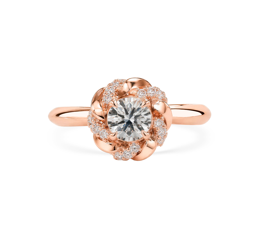 Flower series F RD 0.4ct in rose gold