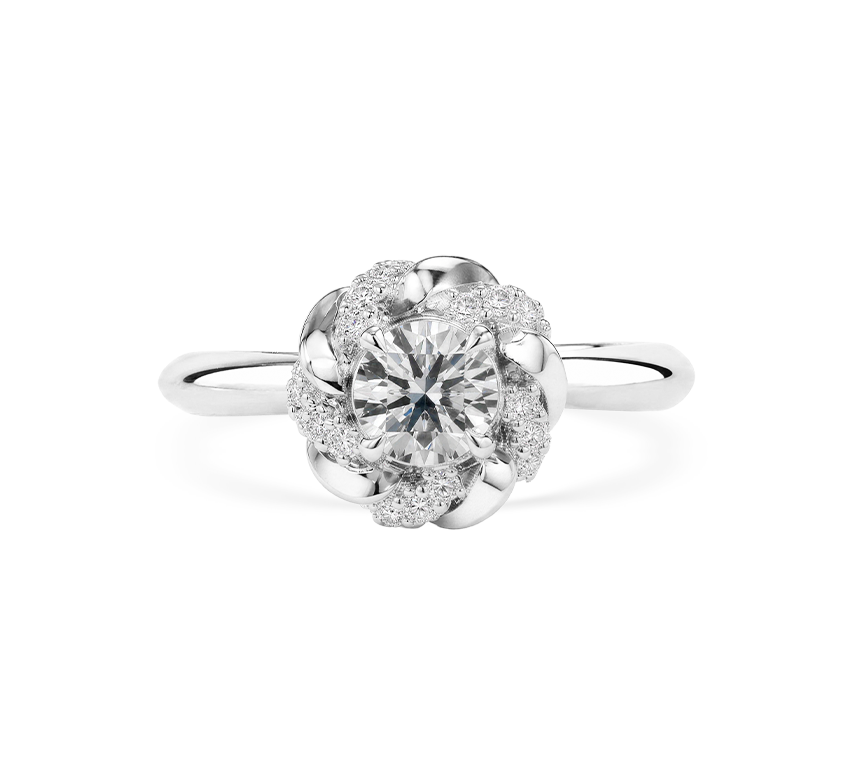 Flower series F RD 0.5ct in white gold