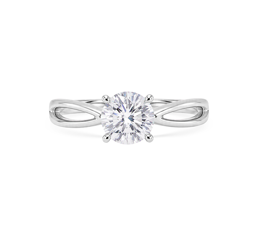 Double plain band ring RD 0.54 D VVS2 IGI in white gold