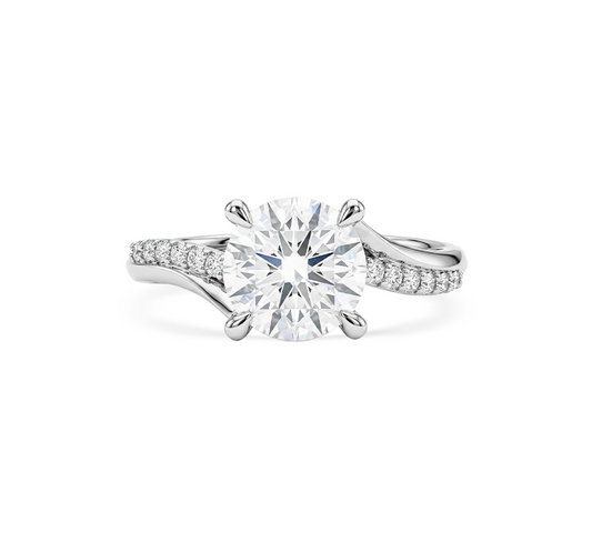 Safari pave ring RD 1.11 D VS1 IGI in white gold