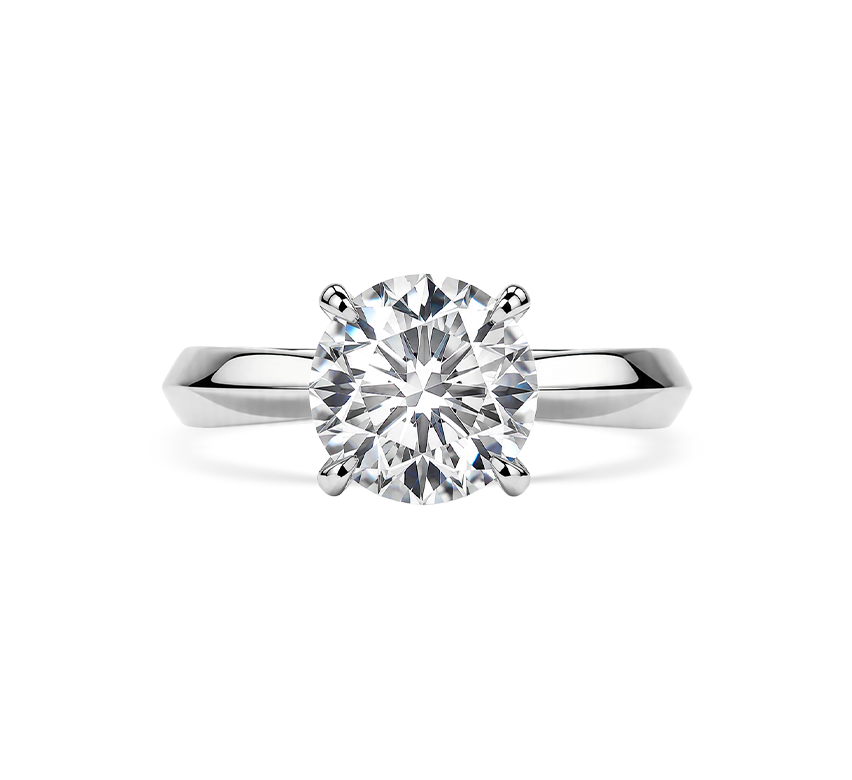 Triangle setting ring RD 1.22 E VS1 IGI in white gold