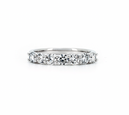 Half pave ring 2.2mm in white gold