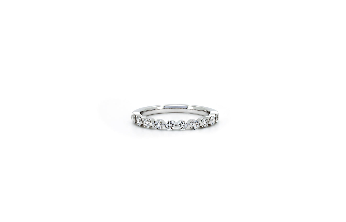 Floating pave ring 2.3mm in white gold