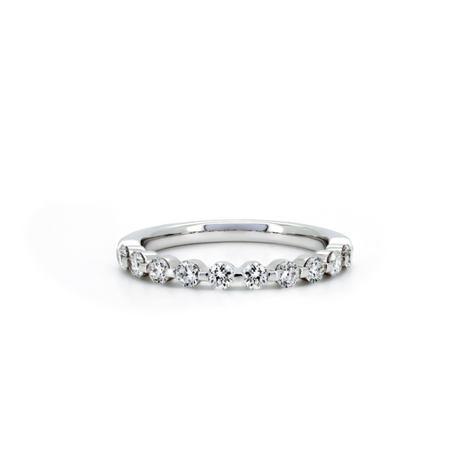 Floating pave ring 2.3mm in white gold