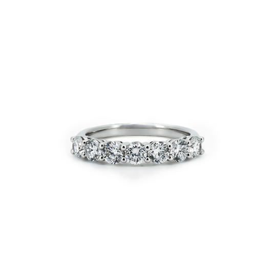 Half pave ring 3.5mm in white gold