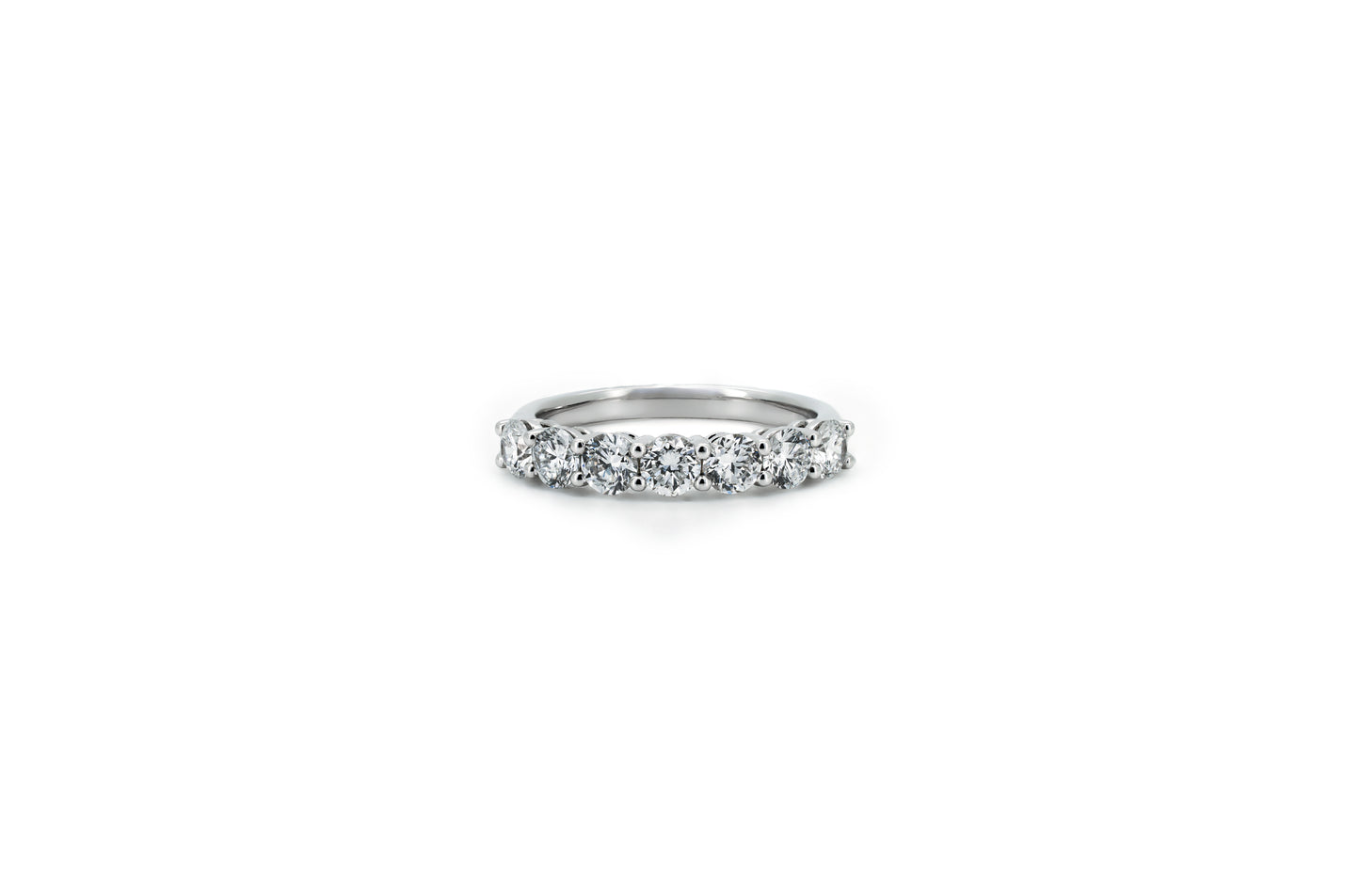 Half pave ring 3.5mm in white gold