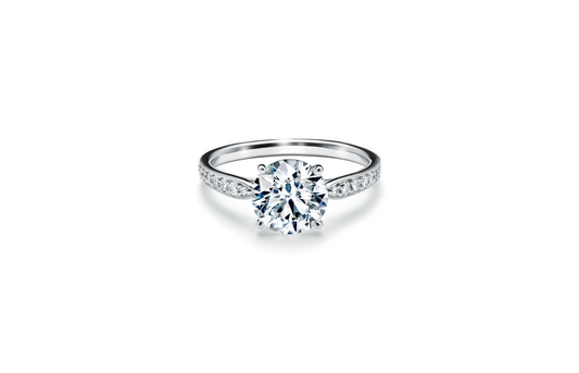 Bow half pave ring RD 1.03 D VS1 GIA in white gold