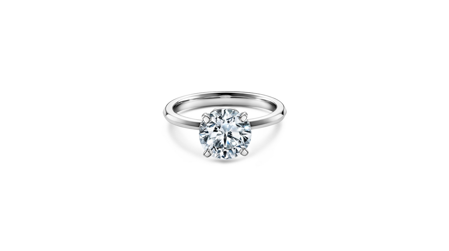 Classic 4 prong ring RD 1.04 D VVS2 GIA in white gold