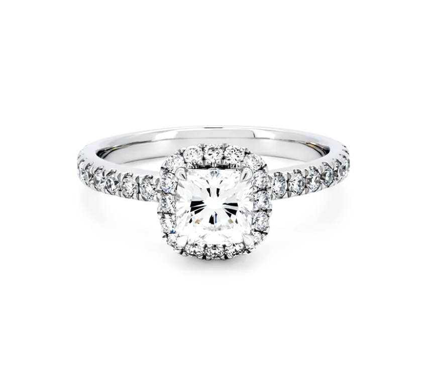 Halo ring CU 0.7 F VVS2 IGI in white gold