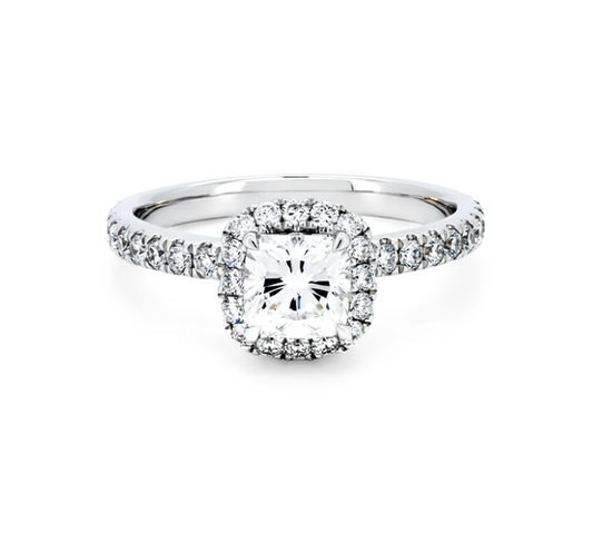 Halo ring CU 0.7 F VVS2 IGI in white gold