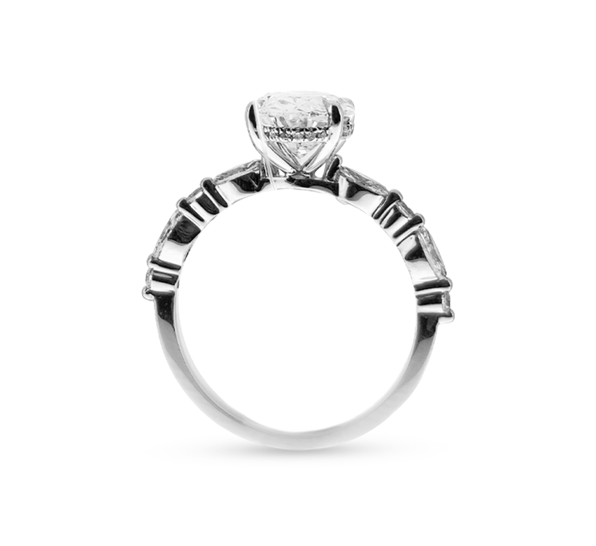 Harmony pave ring OV 0.77 D VS1 IGI in white gold