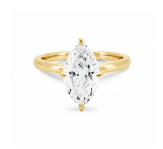 Classic high setting ring MA 1.59 D VVS1 IGI in yellow gold