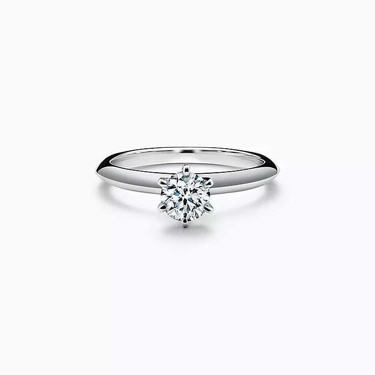 Classic 6 prong ring RD 0.5 F VS1 Natural GIA in white gold